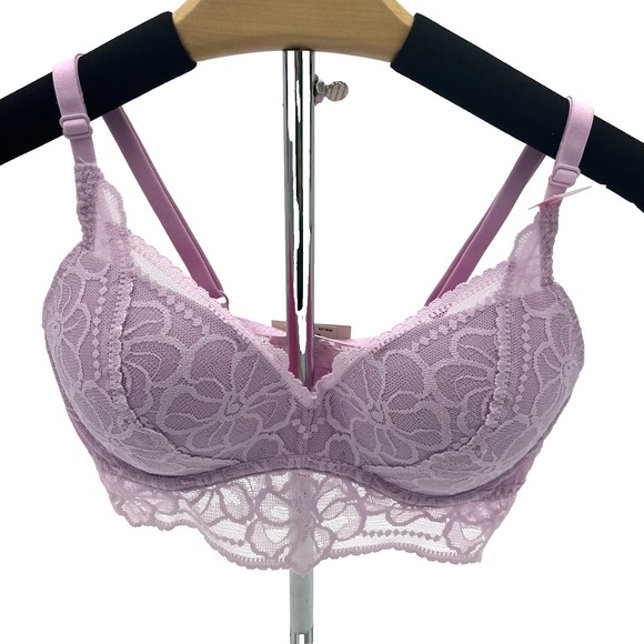 Victoria's Secret Pink Push Up Lace Bralette Size Small Style 11077003 Purple - Picture 1 of 3